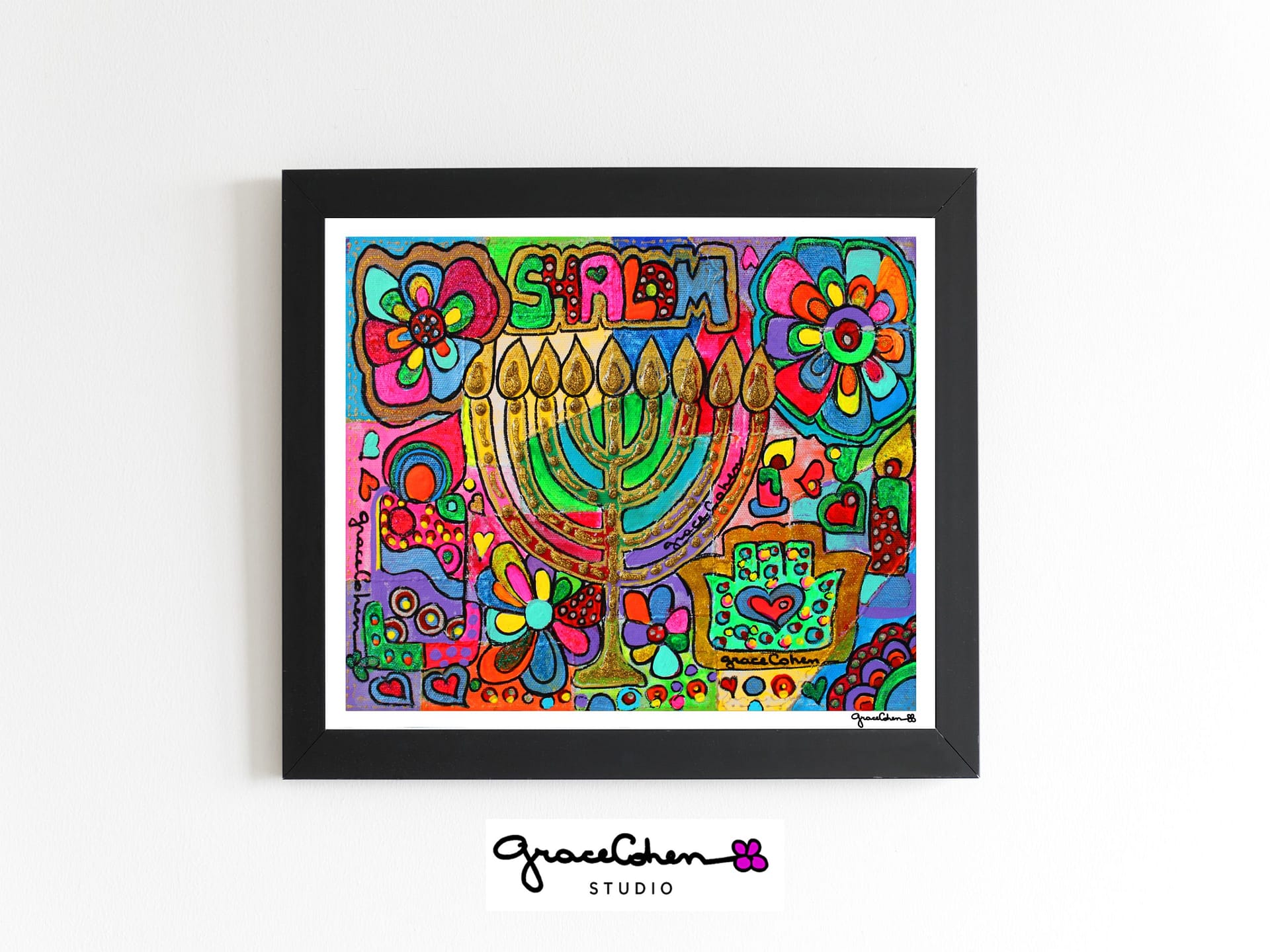 Hanukkah Hues || Jewish Home Blessing Wall Art || Hebrew Wall Art ...